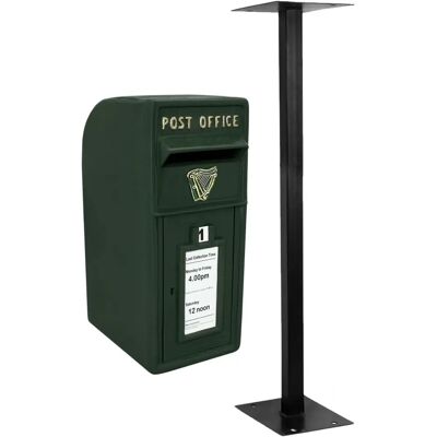 MonsterShop Grüner Irischer Postkasten mit Ständer - Außenverriegelbare Postbox MonsterShop Grüner Irischer Postkasten mit Ständer - Außenverriegelbare Postbox