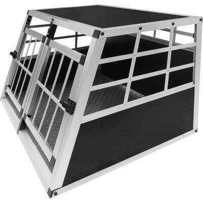 Transportowa klatka dla zwierząt MonsterShop - Podwójny aluminiowy transporter - Czarny Transportowa klatka dla zwierząt MonsterShop - Podwójny aluminiowy transporter - Czarny