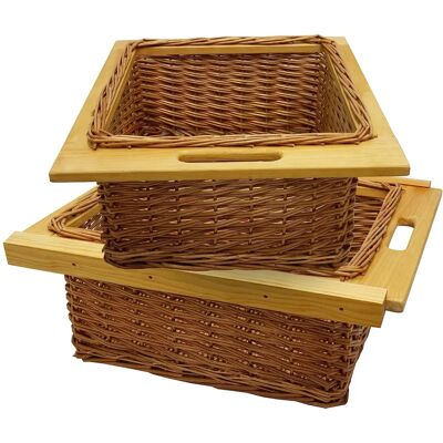 KuKoo 500mm 2 Baskets Pull Out Wicker Storage - Kitchen KuKoo 500mm 2 Baskets Pull Out Wicker Storage - Kitchen