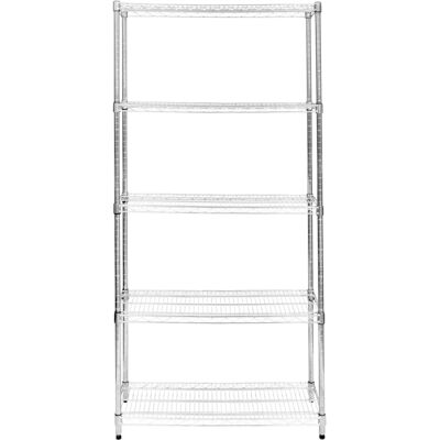 Étagère en fil métallique KuKoo - 5 niveaux argentée - Étagère en métal 5 niveaux de stockage pour cuisine, bureau, garage - Publicité Étagère en fil métallique KuKoo - 5 niveaux argentée - Étagère en métal 5 niveaux de stockage pour cuisine, bureau, garage - Publicité