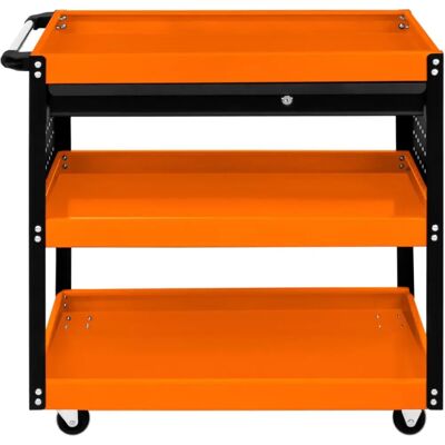 T-Mech Tool Storage Trolley Orange - Heavy Duty Workshop Garage 3 Tier T-Mech Tool Storage Trolley Orange - Heavy Duty Workshop Garage 3 Tier