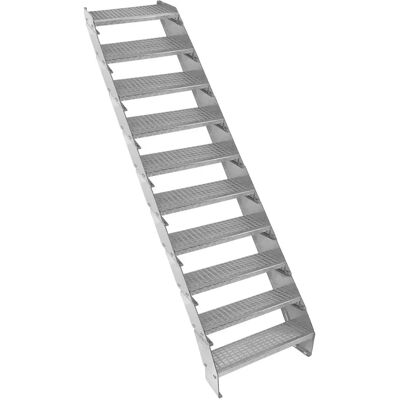 MonsterShop Metal Staircase - 2 Section Adjustable Galvanised Steel Steps 60cm MonsterShop Metal Staircase - 2 Section Adjustable Galvanised Steel Steps 60cm