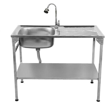 Évier de Camping Pliable en Acier Inoxydable avec Robinet Extérieur - MonsterShop - Publicité Évier de Camping Pliable en Acier Inoxydable avec Robinet Extérieur - MonsterShop - Publicité