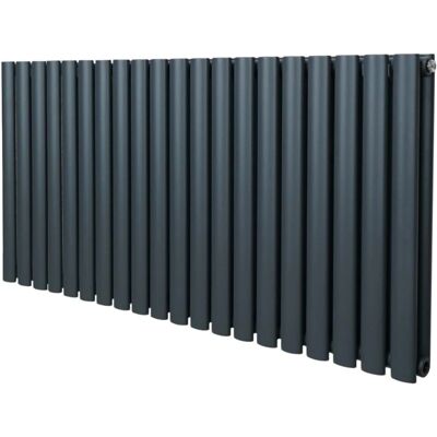 Owalny Radiator Kolumnowy MonsterShop - 600mm x 1200mm - Antracytowy Szary Owalny Radiator Kolumnowy MonsterShop - 600mm x 1200mm - Antracytowy Szary
