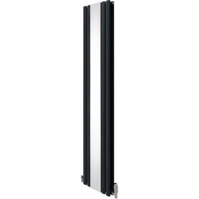 Owalny Radiator z Lustrem i Zaworami - 1800mm x 380mm - Grafitowy Szary Owalny Radiator z Lustrem i Zaworami - 1800mm x 380mm - Grafitowy Szary