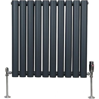 MonsterShop 600mm x 600mm Anthrazitgrauer Ovalradiator - Heizung & TRV Ventile MonsterShop 600mm x 600mm Anthrazitgrauer Ovalradiator - Heizung & TRV Ventile