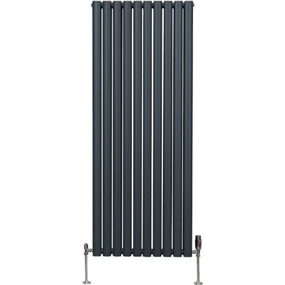 MonsterShop 1600mm x 600mm Anthrazitgrau Oval Radiator - Wärme & TRV Ventile MonsterShop 1600mm x 600mm Anthrazitgrau Oval Radiator - Wärme & TRV Ventile