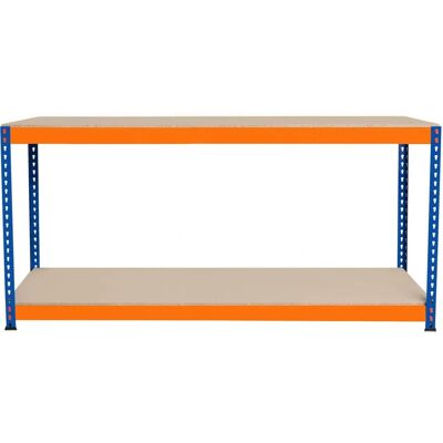 Monster S-Rax 2-tasoinen teräs työpiste - Oranssi & Sininen - 180cm x 45cm x 90cm Monster S-Rax 2-tasoinen teräs työpiste - Oranssi & Sininen - 180cm x 45cm x 90cm