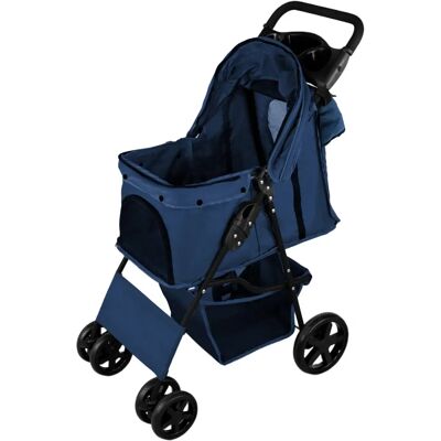 MonsterShop Pet Stroller Navy Blue - Foldable Rain Cover & Caddy MonsterShop Pet Stroller Navy Blue - Foldable Rain Cover & Caddy