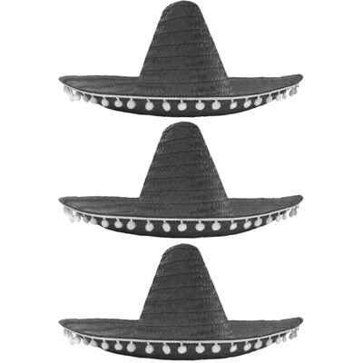 I Love Fancy Dress - Mexican Hat - Pom Pom - Black - Sombrero I Love Fancy Dress - Mexican Hat - Pom Pom - Black - Sombrero