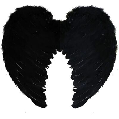 I Love Fancy Dress - Black Feather Wings - One Size - Wings I Love Fancy Dress - Black Feather Wings - One Size - Wings