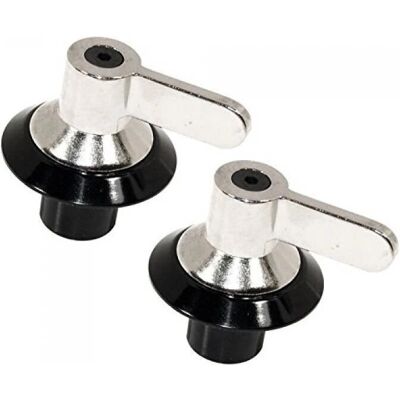Pulsantes de controle de forno SMEG - Pacote com 2 - Preto/Prata - Botões de controle Pulsantes de controle de forno SMEG - Pacote com 2 - Preto/Prata - Botões de controle