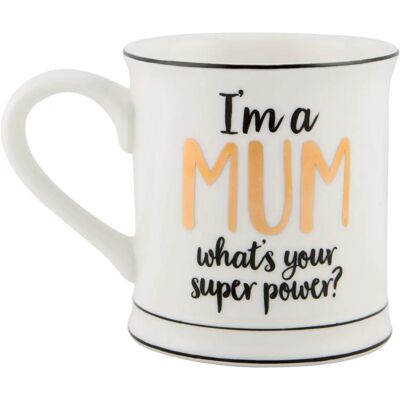 Mug Superpuissance Maman - Monochrome - Publicité Mug Superpuissance Maman - Monochrome - Publicité