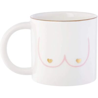 Sass & Belle Girl Power Boobies Mug - Pink/Gold/White Sass & Belle Girl Power Boobies Mug - Pink/Gold/White
