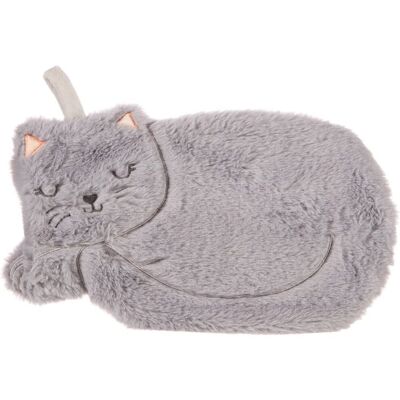 Bouteille d'Eau Chaude Chat Gris Sass & Belle - Accessoire d'Hiver Confortable - Publicité Bouteille d'Eau Chaude Chat Gris Sass & Belle - Accessoire d'Hiver Confortable - Publicité