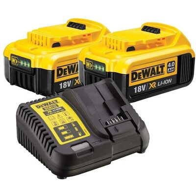 Dewalt Dcb182x2/dcb1104 2x 4.0ah 18v Xr Li-Ion Batteries And Charger Starter Kit Dewalt Dcb182x2/dcb1104 2x 4.0ah 18v Xr Li-Ion Batteries And Charger Starter Kit