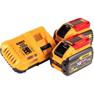 DeWalt Akku-Ladegerät-Set - FlexVolt 54V/18V mit 2x 9,0 Ah Batterien DeWalt Akku-Ladegerät-Set - FlexVolt 54V/18V mit 2x 9,0 Ah Batterien