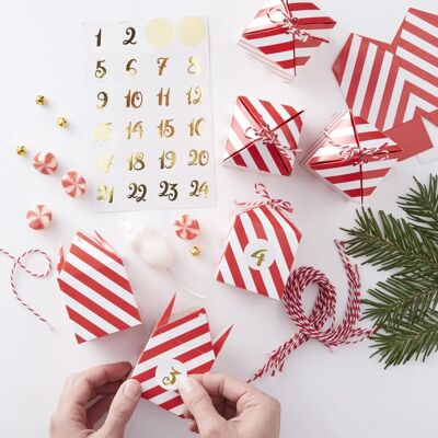 Ginger Ray Kit Calendrier de l'Avent - Rouge et Blanc - Noël Ginger Ray Kit Calendrier de l'Avent - Rouge et Blanc - Noël