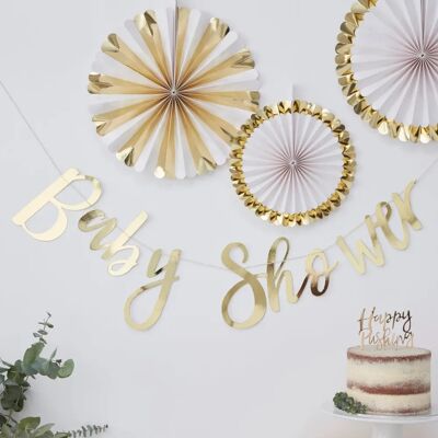 Guirlande dorée pour baby shower Ginger Ray - Décoration neutre - Publicité Guirlande dorée pour baby shower Ginger Ray - Décoration neutre - Publicité