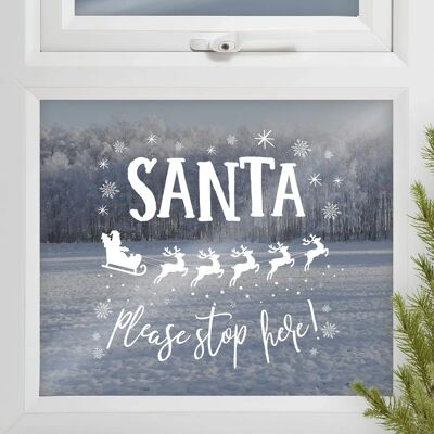 Ginger Ray Santa Arrêtez Ici Avec Renne Autocollant de Fenêtre - Décoration de Noël Ginger Ray Santa Arrêtez Ici Avec Renne Autocollant de Fenêtre - Décoration de Noël