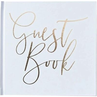 Ginger Ray Trouw Gastenboek - Wit, Goudfolie, 32 Pagina’s - Bruiloft & Viering Ginger Ray Trouw Gastenboek - Wit, Goudfolie, 32 Pagina’s - Bruiloft & Viering