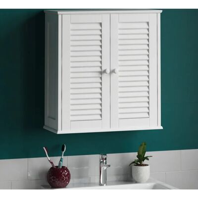 Armoire de salle de bain blanche murale - Porte double, Bois - Armoire de bain Armoire de salle de bain blanche murale - Porte double, Bois - Armoire de bain