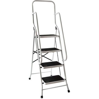 Home Discount 4 Step Ladder Steel Folding Safety Rail - Ladder Home Discount 4 Step Ladder Steel Folding Safety Rail - Ladder