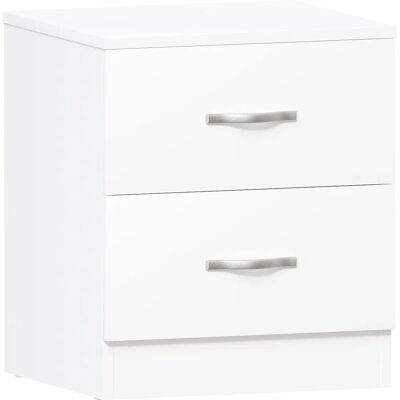Vida Designs Chevet Riano Blanc avec 2 Tiroirs - Nochette - Publicité Vida Designs Chevet Riano Blanc avec 2 Tiroirs - Nochette - Publicité