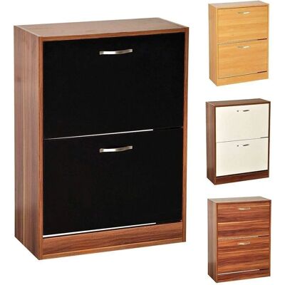 Vida Designs Shoe Cabinet - Walnut & White - 2 Drawers Vida Designs Shoe Cabinet - Walnut & White - 2 Drawers
