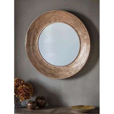 Gallery Direct Knowle Round Metal Frame Mirror - 72cm, Gold Gallery Direct Knowle Round Metal Frame Mirror - 72cm, Gold