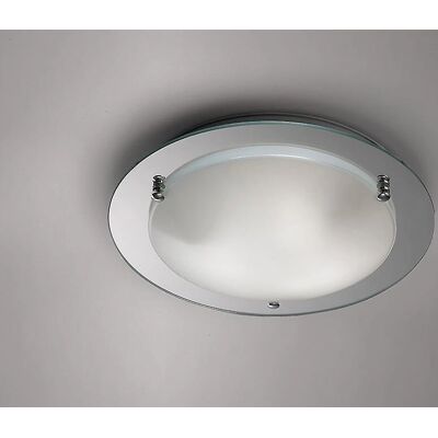 Inspired Lighting Brooklyn Flush Ceiling - 3 Light Chrome Inspired Lighting Brooklyn Flush Ceiling - 3 Light Chrome