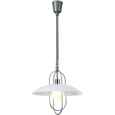 Inspired Lighting Riva Rise & Fall Dome Ceiling Pendant - Polished Chrome - 1-Light E27 Inspired Lighting Riva Rise & Fall Dome Ceiling Pendant - Polished Chrome - 1-Light E27