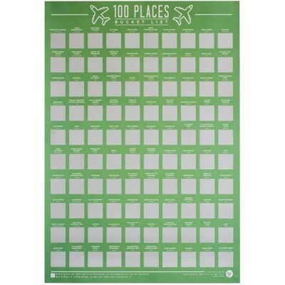 Gift Republic 100 Places Scratch Off Bucket List Poster - Poster Gift Republic 100 Places Scratch Off Bucket List Poster - Poster