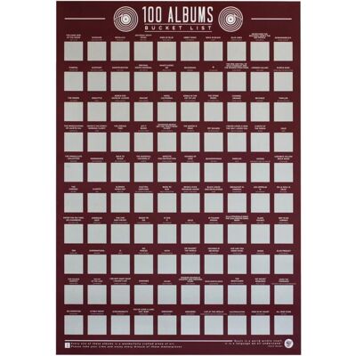 Gift Republic 100 Albums Scratch Off Bucket List Poster - Music Gift Gift Republic 100 Albums Scratch Off Bucket List Poster - Music Gift