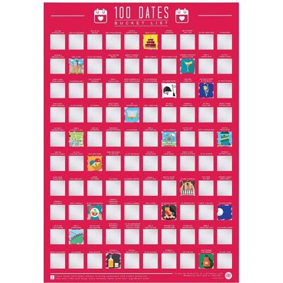 Gift Republic 100 Dates Scratch Off Bucket List Poster - A2 Gift Republic 100 Dates Scratch Off Bucket List Poster - A2