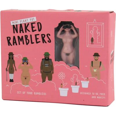 Gift Republic Naked Ramblers - Décorations de pots de plantes - Pack de 4 - Publicité Gift Republic Naked Ramblers - Décorations de pots de plantes - Pack de 4 - Publicité