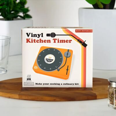Minuterie de Cuisine en Vinyle de Gift Republic - Design Rétro, Sans Pile, Facile à Utiliser - Publicité Minuterie de Cuisine en Vinyle de Gift Republic - Design Rétro, Sans Pile, Facile à Utiliser - Publicité