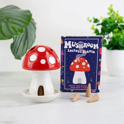 Gift Republic Mushroom Incense Burner - Relaxing Sandalwood Scent Gift Republic Mushroom Incense Burner - Relaxing Sandalwood Scent