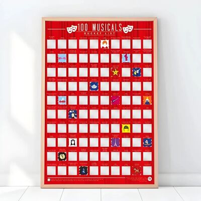 Gift Republic Bucketlist Scratch Poster - 100 Musicals Gift Republic Bucketlist Scratch Poster - 100 Musicals