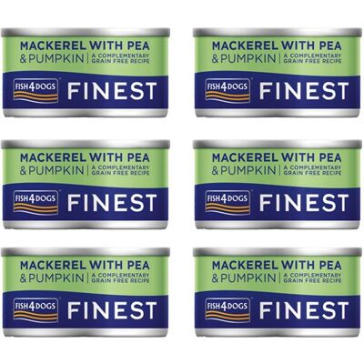 Fish4Dogs Finest Sgombro con Zucca e Piselli - 85 g - Confezione da 12 Fish4Dogs Finest Sgombro con Zucca e Piselli - 85 g - Confezione da 12