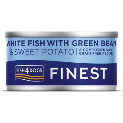 Fish4Dogs Pesce Bianco con Patate e Fagioli Verdi - 85g Fish4Dogs Pesce Bianco con Patate e Fagioli Verdi - 85g