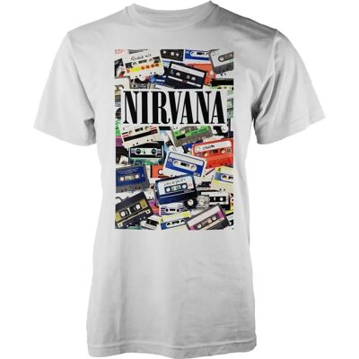 Nirvana Kassetter Vit Large T-shirt Nirvana Kassetter Vit Large T-shirt