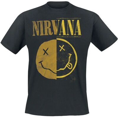 Nirvana T-Paita Leikattu Kasvot Bändi Log Nevermind - T-Paita Nirvana T-Paita Leikattu Kasvot Bändi Log Nevermind - T-Paita