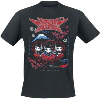 Babymetal Pixel Tokyo Puuvillainen T-paita - Metalliyhtye Babymetal Pixel Tokyo Puuvillainen T-paita - Metalliyhtye
