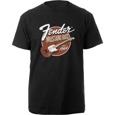Fender Mustang Bass Logo Svart T-Shirt - T-Shirt Fender Mustang Bass Logo Svart T-Shirt - T-Shirt