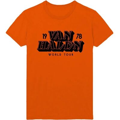 HeyRusty Unisex Van Halen T-shirt - Turné 1978 - Orange Large HeyRusty Unisex Van Halen T-shirt - Turné 1978 - Orange Large