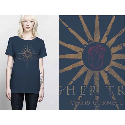 Chris Cornell Navy Blue Higher Truth T-Shirt - Rock Chris Cornell Navy Blue Higher Truth T-Shirt - Rock