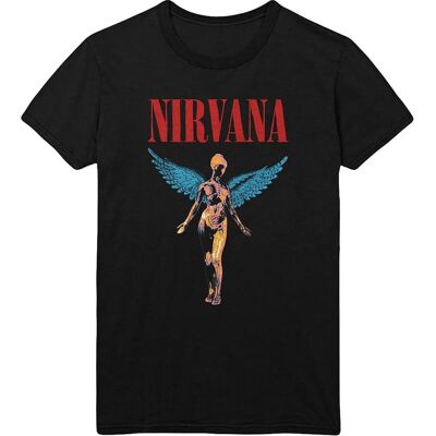 Czarna Unisex Koszulka Nirvana - Logo Zespołu i Angelic Design Czarna Unisex Koszulka Nirvana - Logo Zespołu i Angelic Design