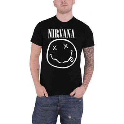 Nirvana Svart Lyckligt Ansikte T-shirt - T-shirt Nirvana Svart Lyckligt Ansikte T-shirt - T-shirt