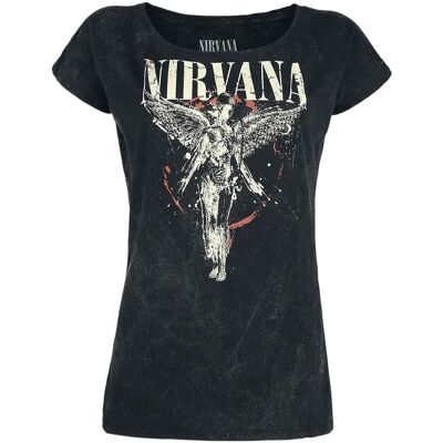 Nirvana Angel Bomull T-Skjorte - Kortermet - Løst passform - Båthals - Offisiell Nirvana Angel Bomull T-Skjorte - Kortermet - Løst passform - Båthals - Offisiell